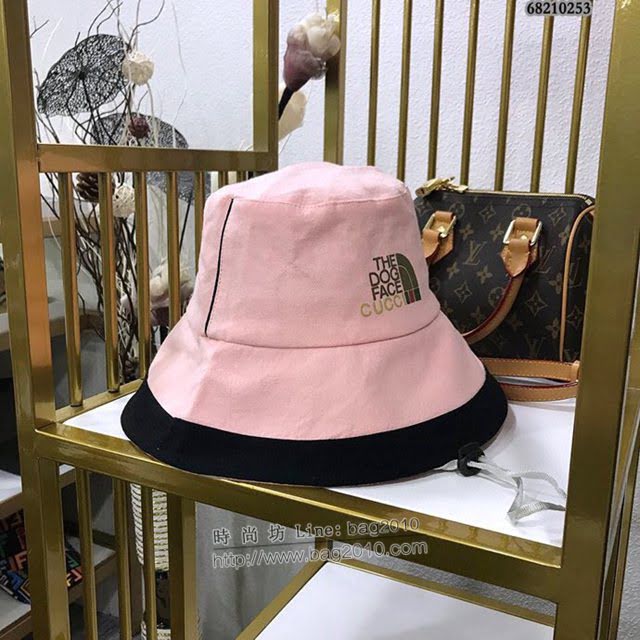 Gucci北面聯名款帽子 古馳男女同款拼接漁夫帽遮陽帽  mm1452